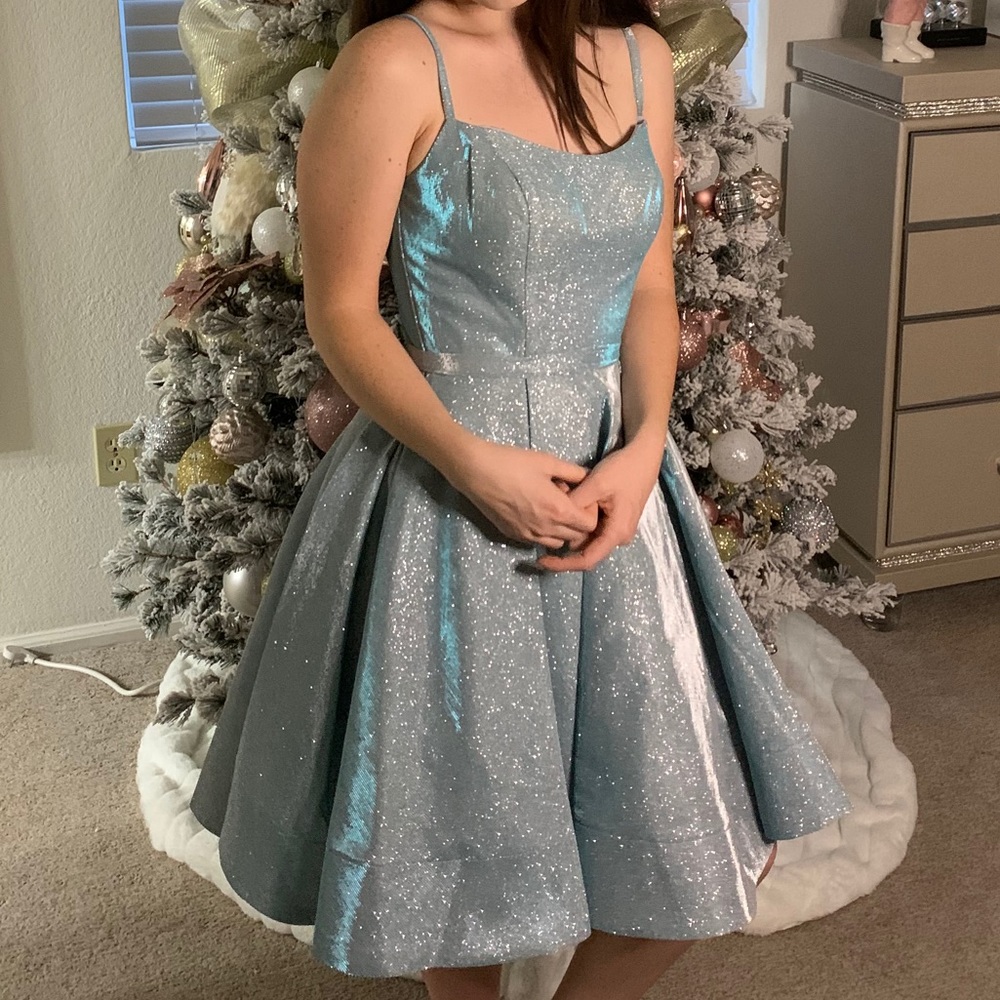 Ieena for Mac Duggal Nordstrom Sparkly Blue Dress